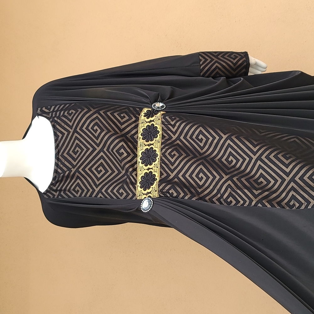 DUBAI CUSTOM ABAYA Wedding Dress Evening Kaftan Robe Maxi Thobe Scarf XL 1X 2X - Picture 12 of 16